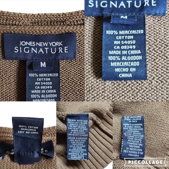 Jones New York Signature brown v neck sweater sz M - Picture 12 of 12